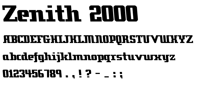 Zenith 2000 font